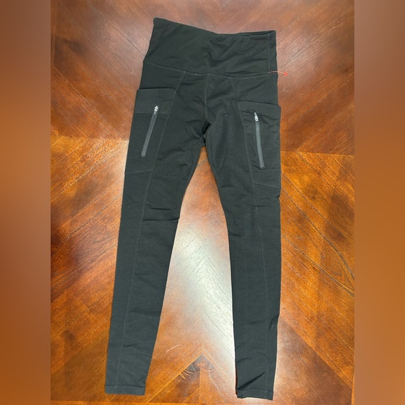 BAUBAX Black High-Waisted Leggings with Zipper Pockets SIZE XS - Picture 1 of 3